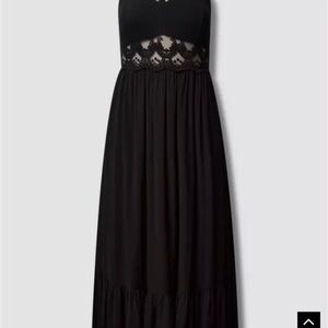 Torrid black maxi lace inset fit & flare dress-Sz 0 (XL)